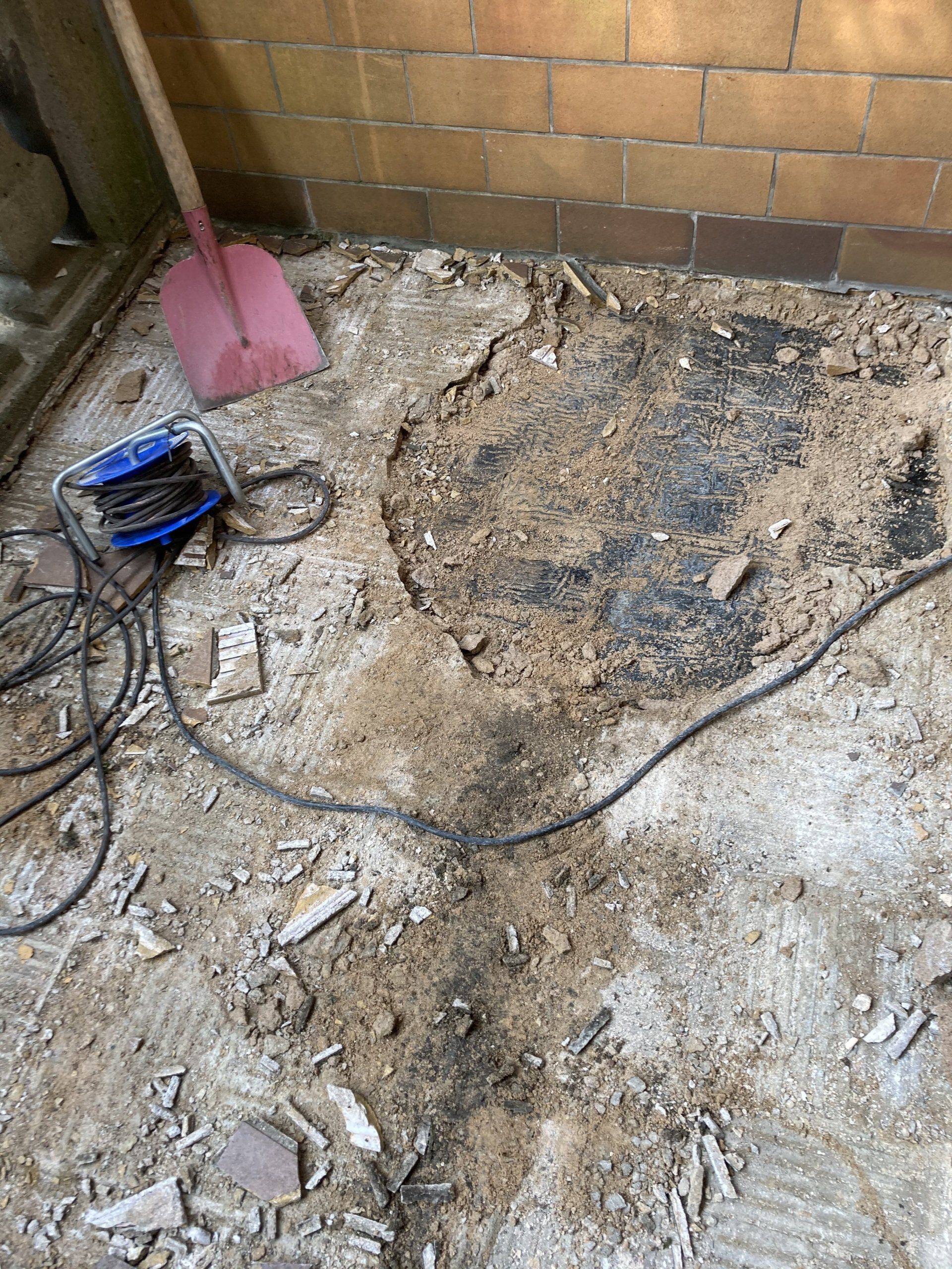 Abgestemmte Terrasse im Rohbau